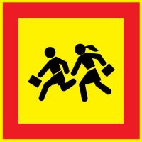 Bērnu grupa - transportlīdzekļu pazīšanas zīme