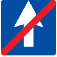 Ceļa zīme - Nr. 502 Vienvirziena ceļa beigas