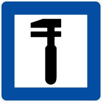 Ceļa zīme - Nr. 605 Tehniskās apkopes punkts