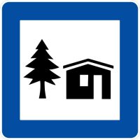 Ceļa zīme - Nr. 611 Jaunatnes tūrisma mītne