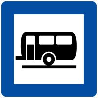 Ceļa zīme - Nr. 613 Kempingpiekabju stāvvieta