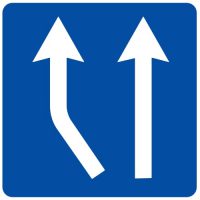 Ceļa zīme - Nr. 715 Joslas sākums